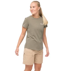 Sale Bergans Nordmarka Organic Cotton Print Tee Women - Green Mud