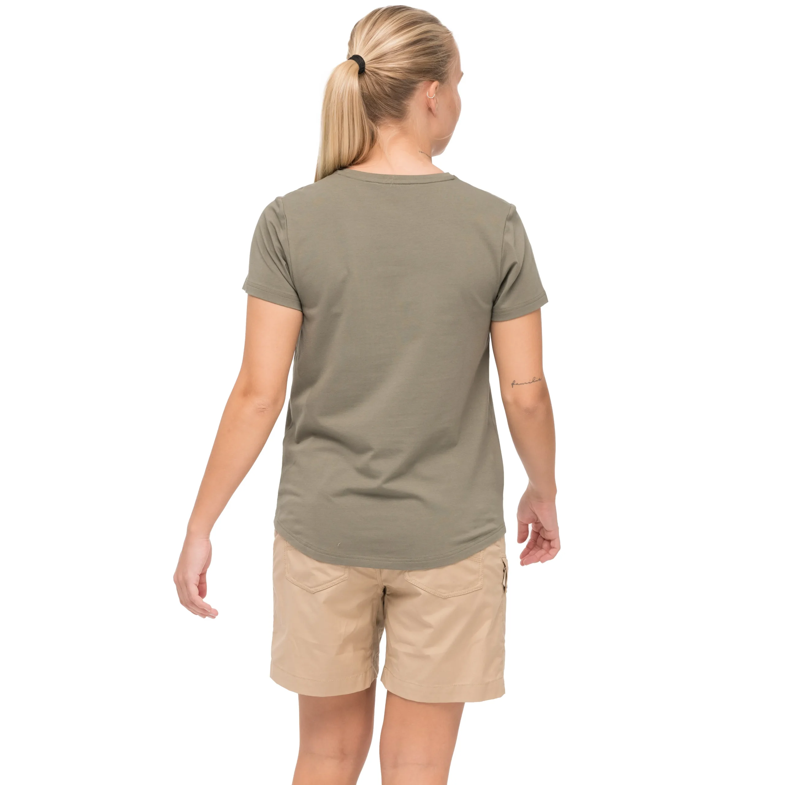 Sale Bergans Nordmarka Organic Cotton Print Tee Women - Green Mud