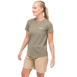 Sale Bergans Nordmarka Organic Cotton Print Tee Women - Green Mud