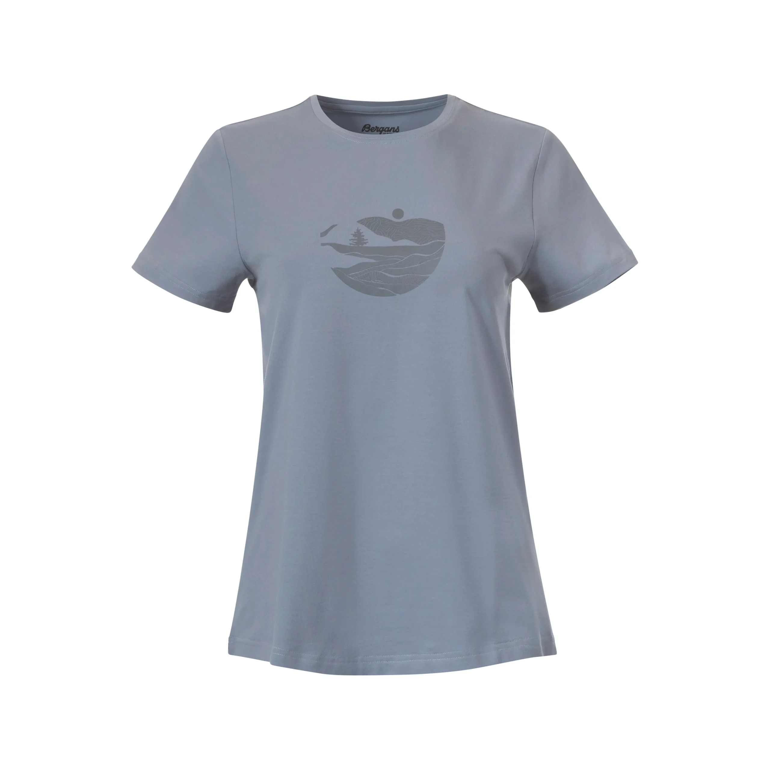 Flash Sale Bergans Nordmarka Organic Cotton Print Tee Women - Husky Blue / Husky Blue Sunset
