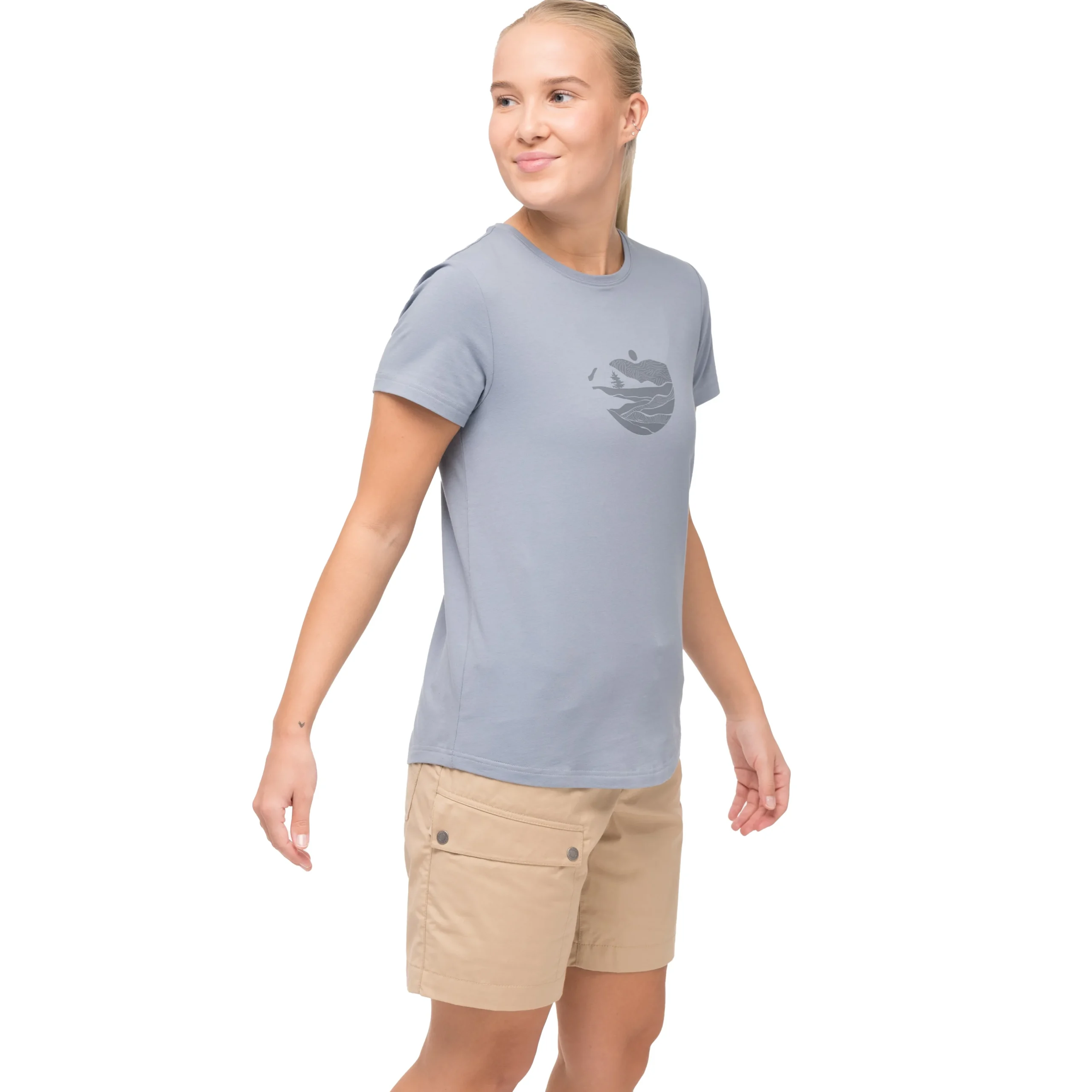 Flash Sale Bergans Nordmarka Organic Cotton Print Tee Women - Husky Blue / Husky Blue Sunset