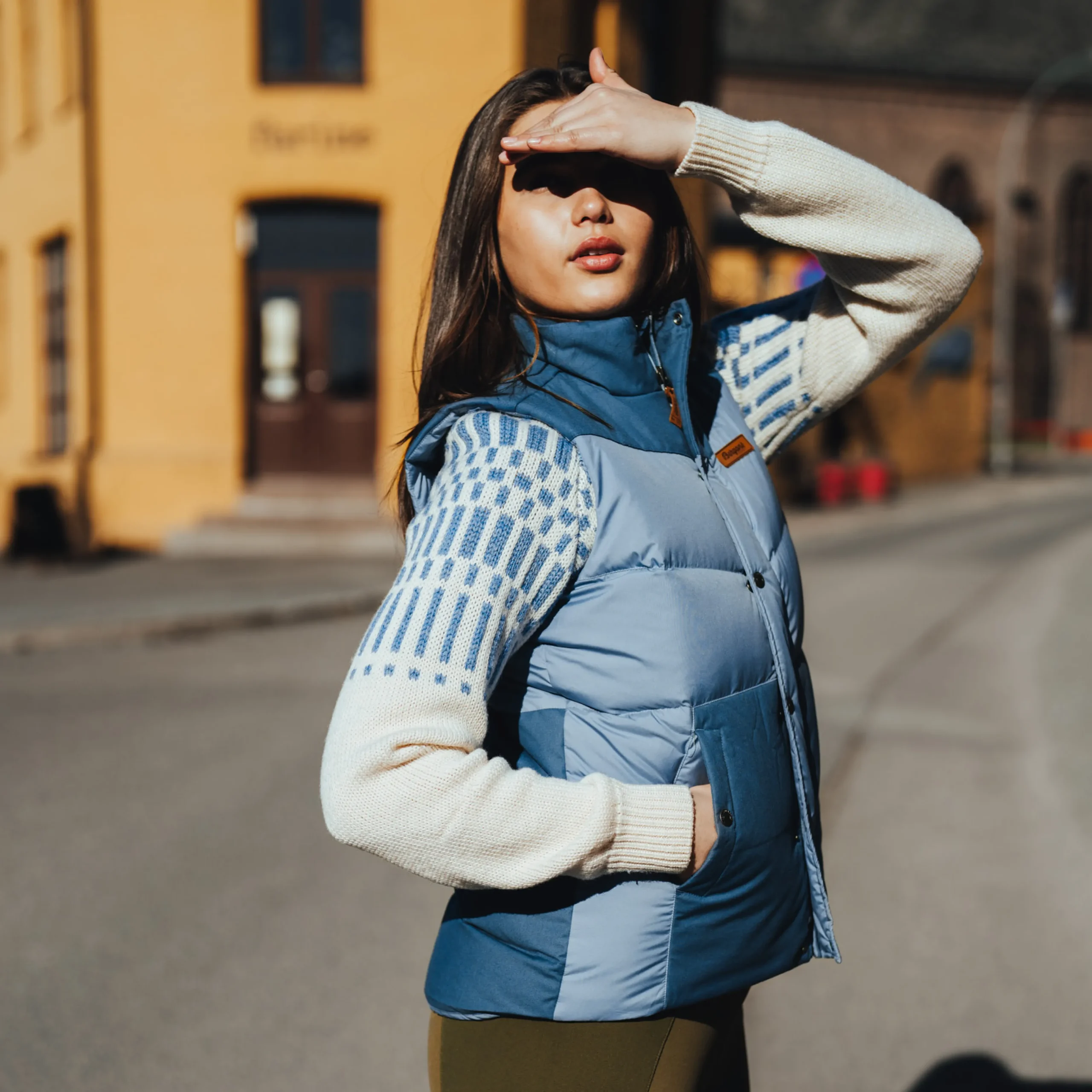 Sale Bergans Nordmarka Outdoor Down Vest Women - Husky Blue / Orion Blue