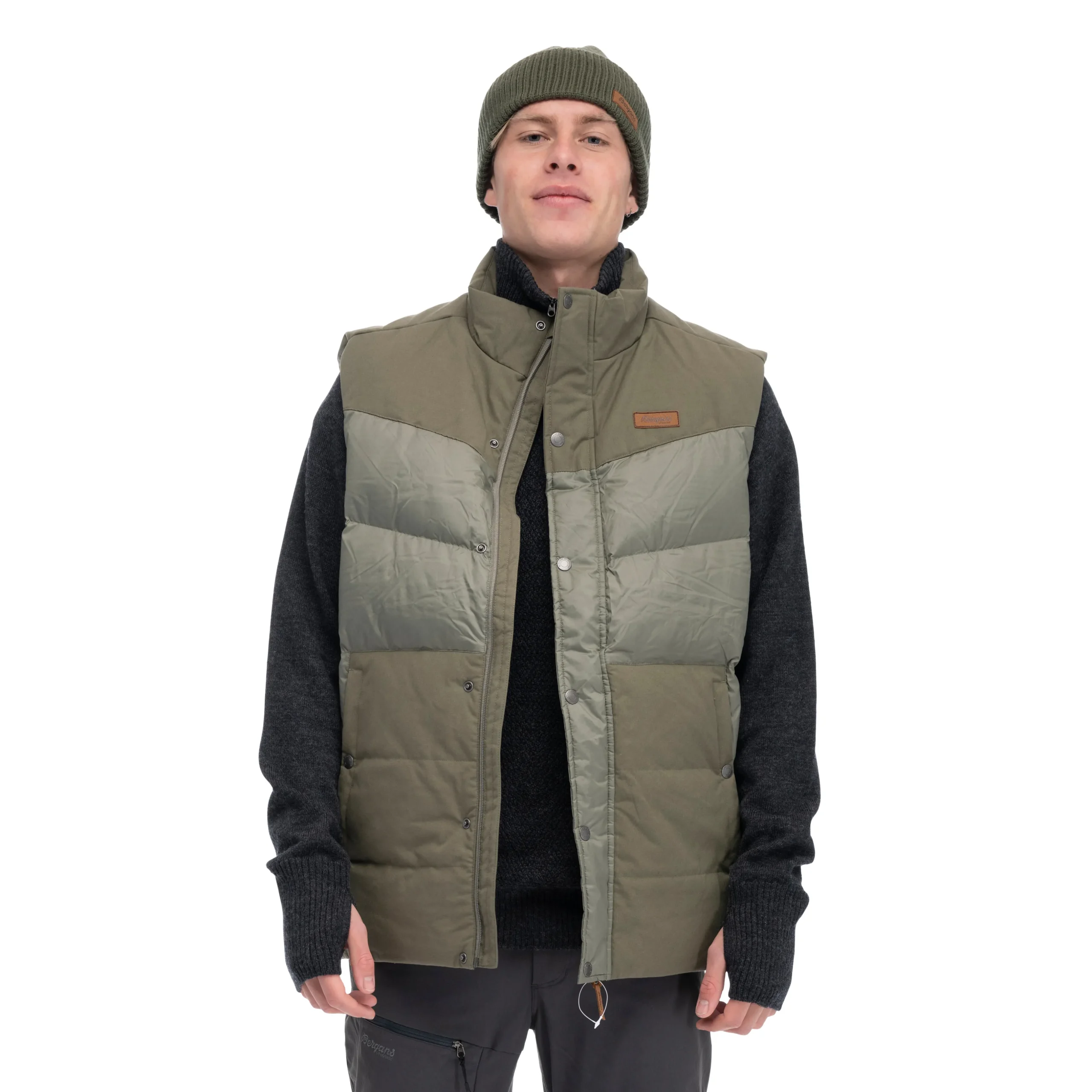 Best Bergans Nordmarka Outdoor Down Vest Men - Green Mud