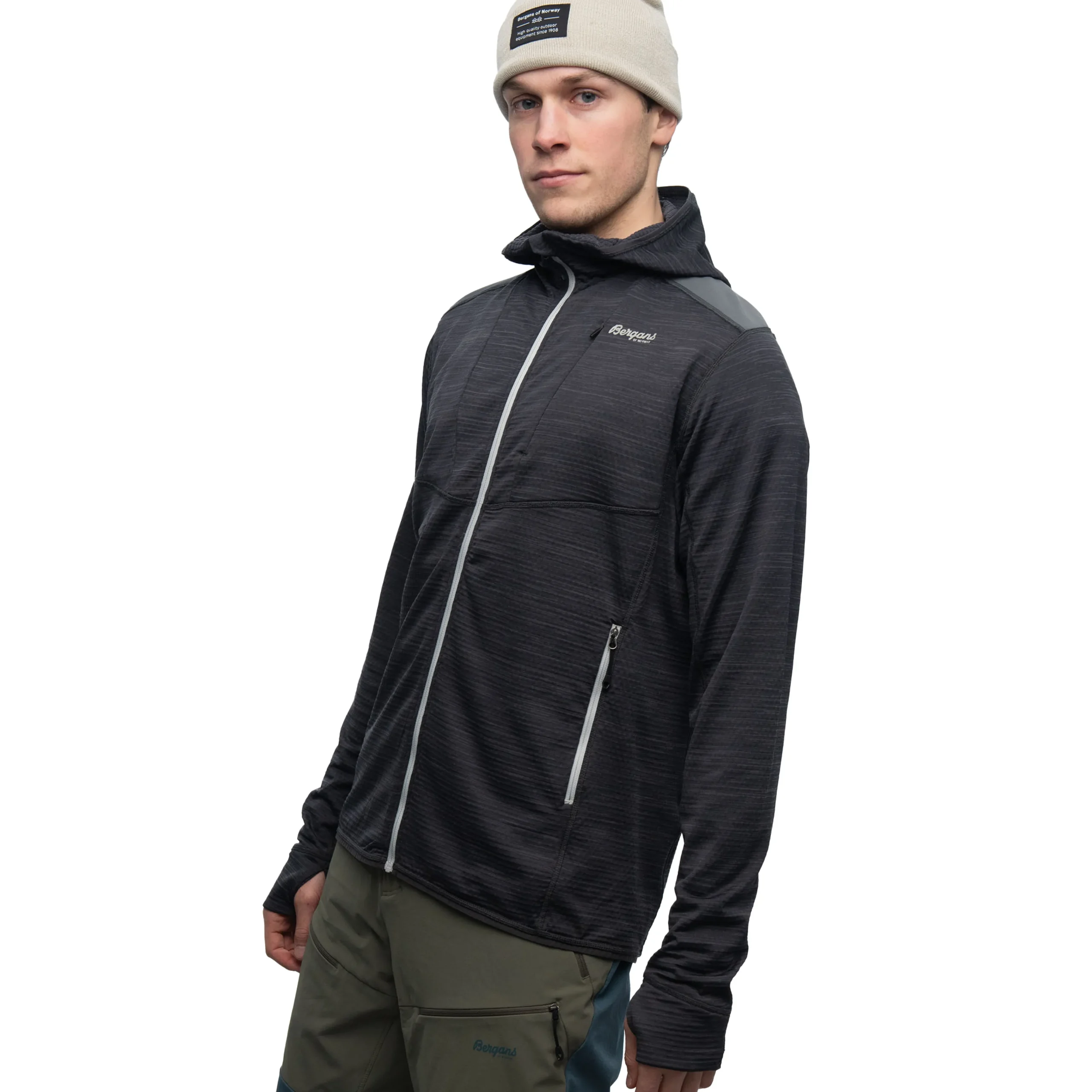 New Bergans Rabot Active Mid Hood Jacket - Solid Charcoal