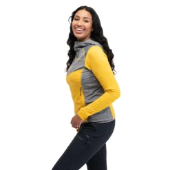 Clearance Bergans Rabot Active Mid Hood W Jacket - Light Golden Yellow / Solid Grey