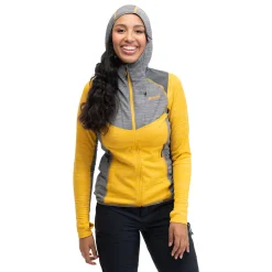Clearance Bergans Rabot Active Mid Hood W Jacket - Light Golden Yellow / Solid Grey