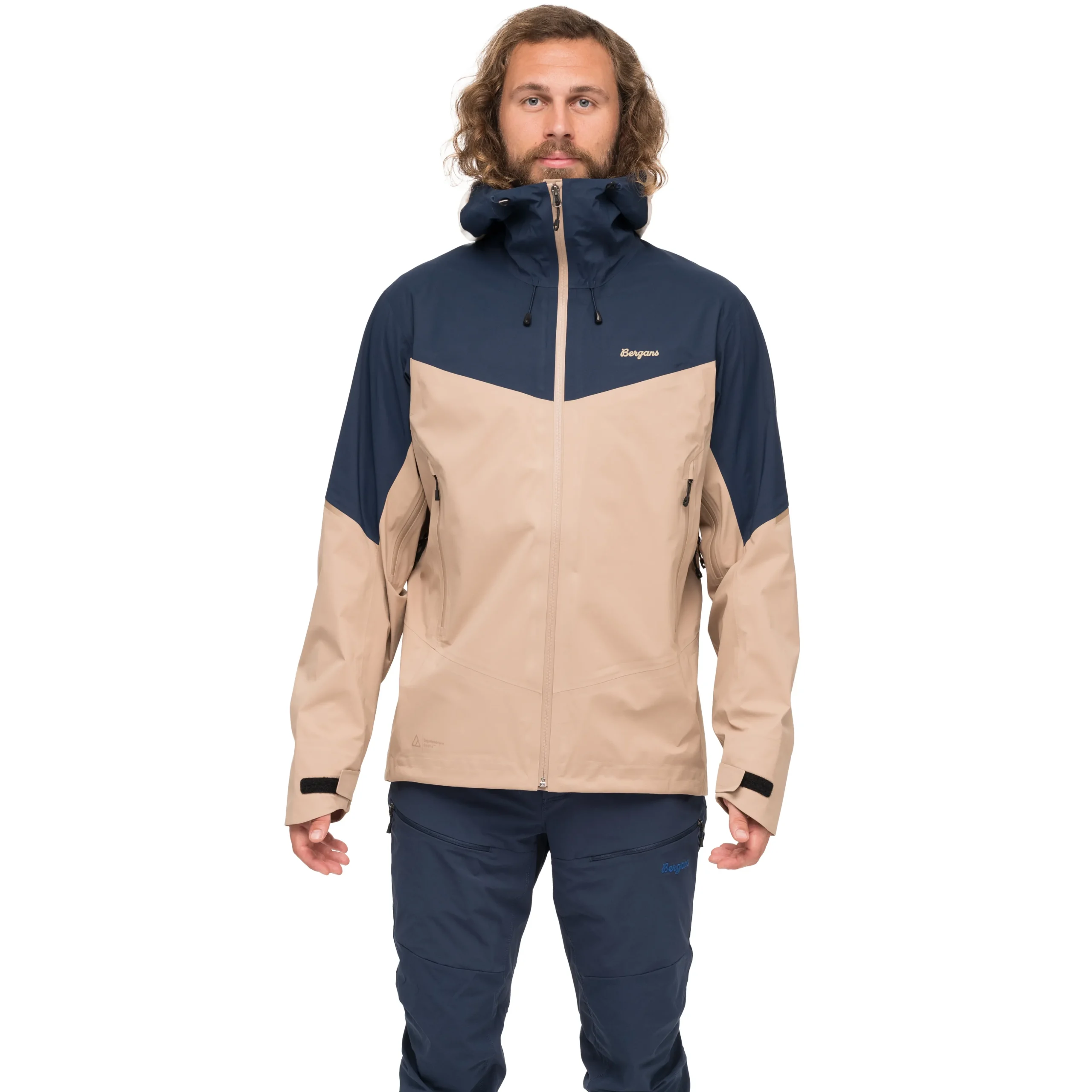 Store Bergans Rabot Allround 3L Shell Jacket Men - Warm Sand / Navy Blue