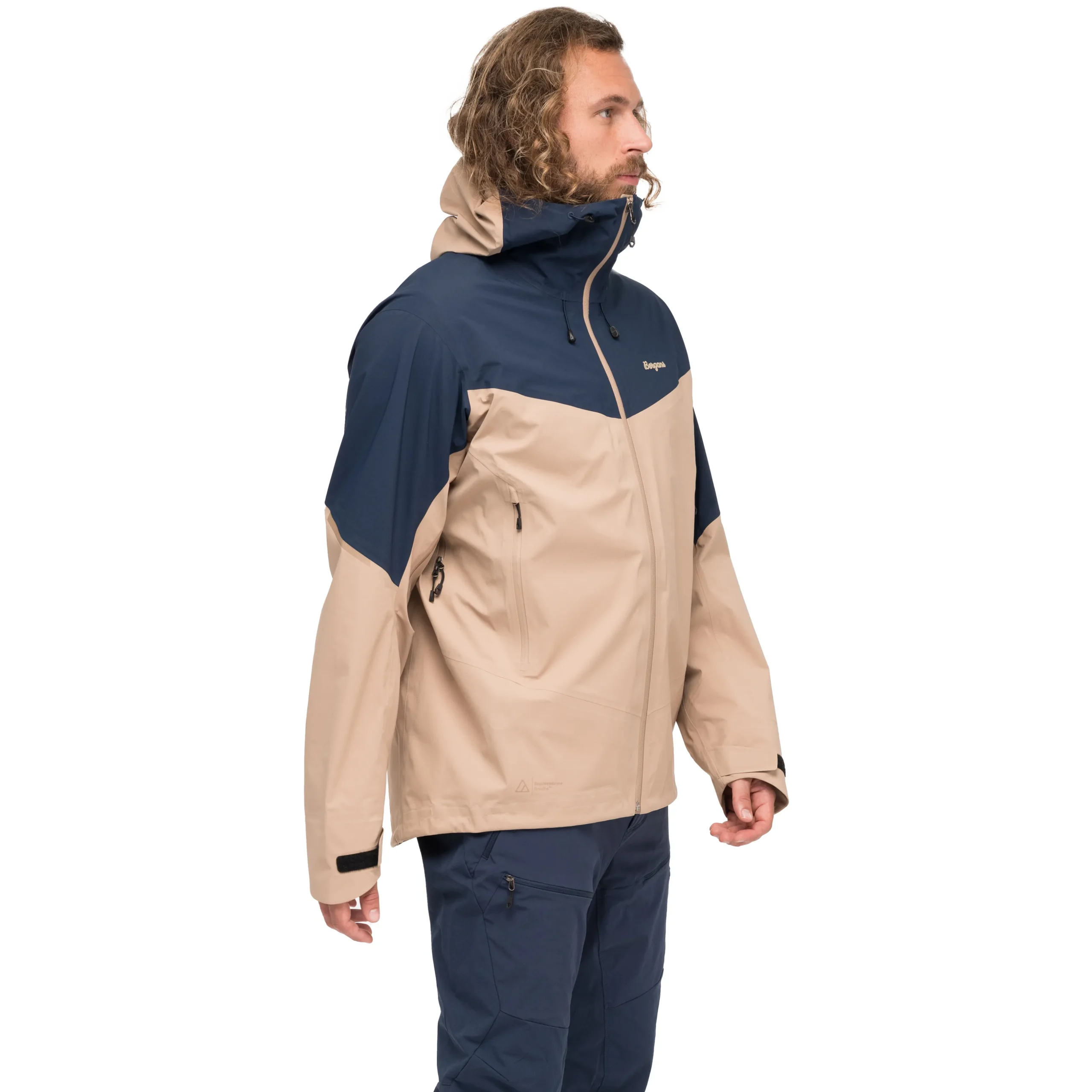 Store Bergans Rabot Allround 3L Shell Jacket Men - Warm Sand / Navy Blue