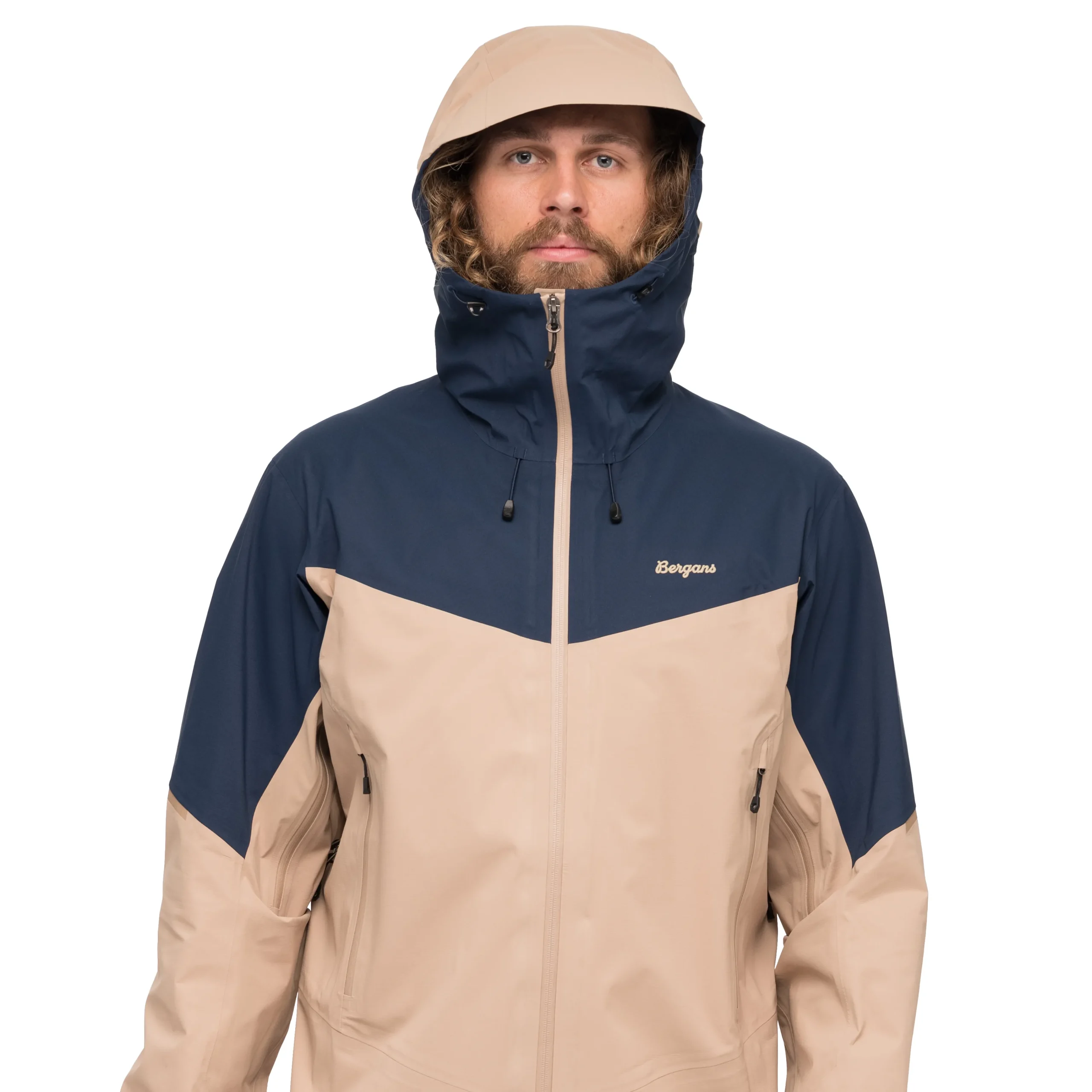 Store Bergans Rabot Allround 3L Shell Jacket Men - Warm Sand / Navy Blue
