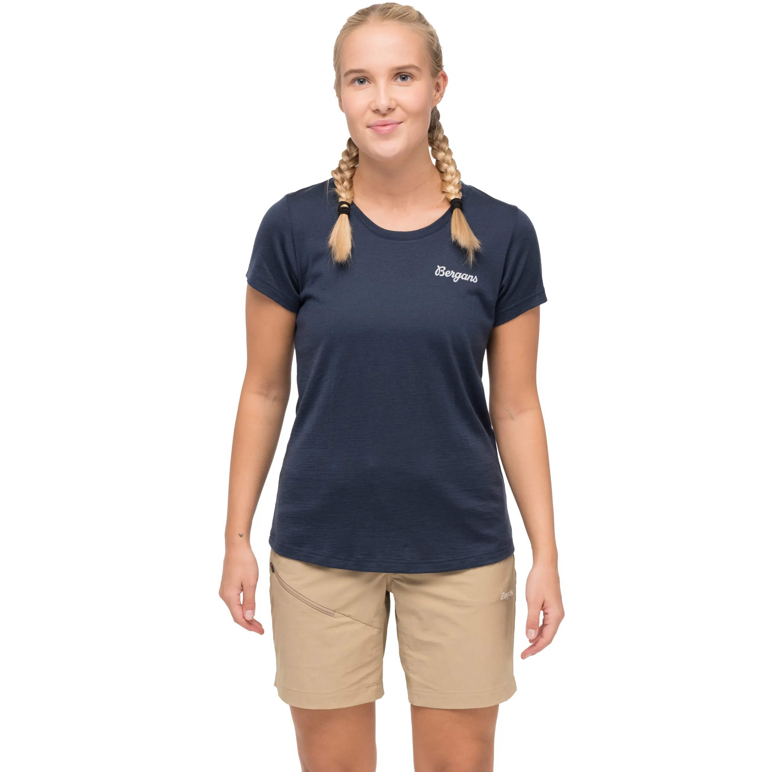 Flash Sale Bergans Rabot Emblem Wool Tee Women - Navy Blue