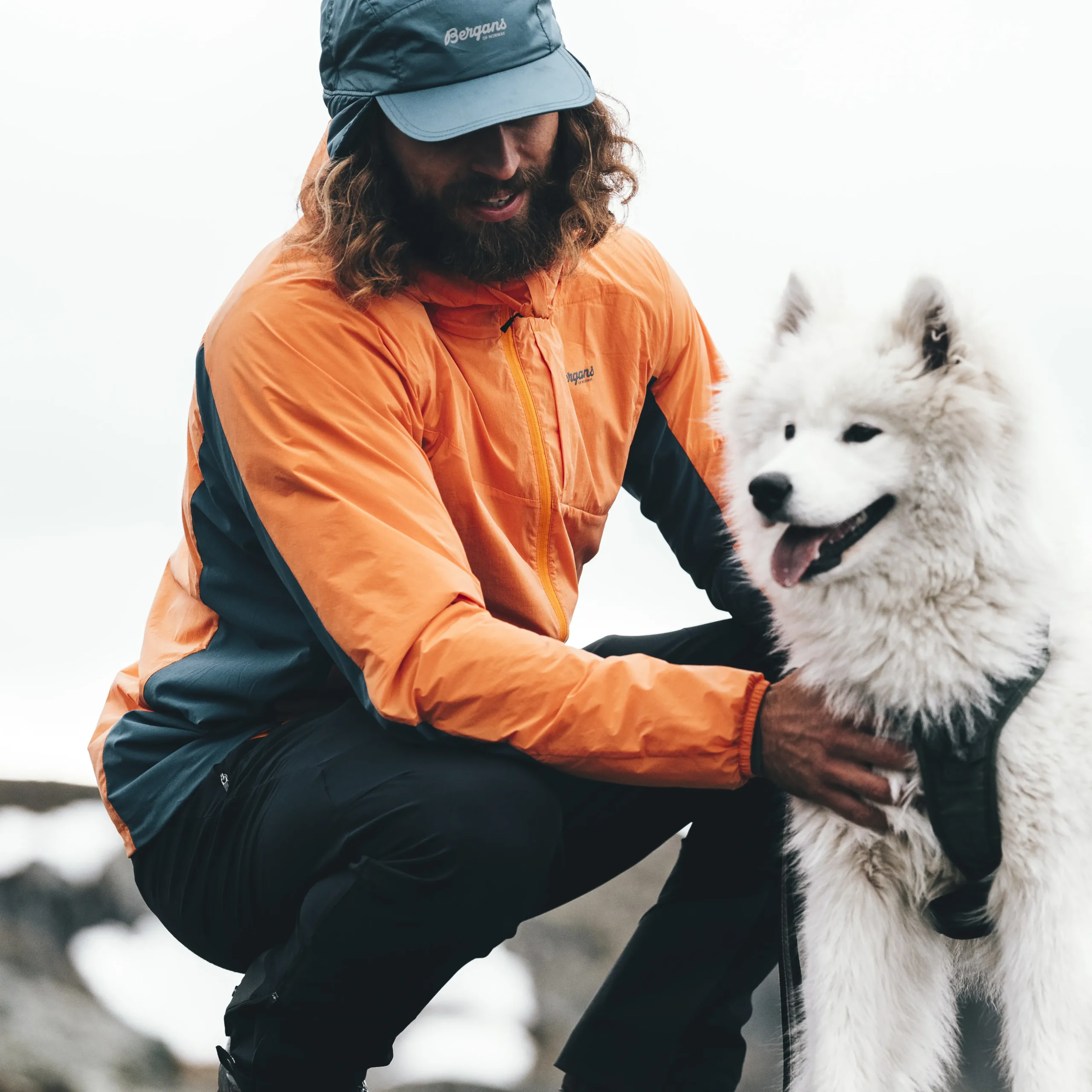 Clearance Bergans Rabot Lt Windbreaker Jacket - Cloudberry Yellow / Orion Blue