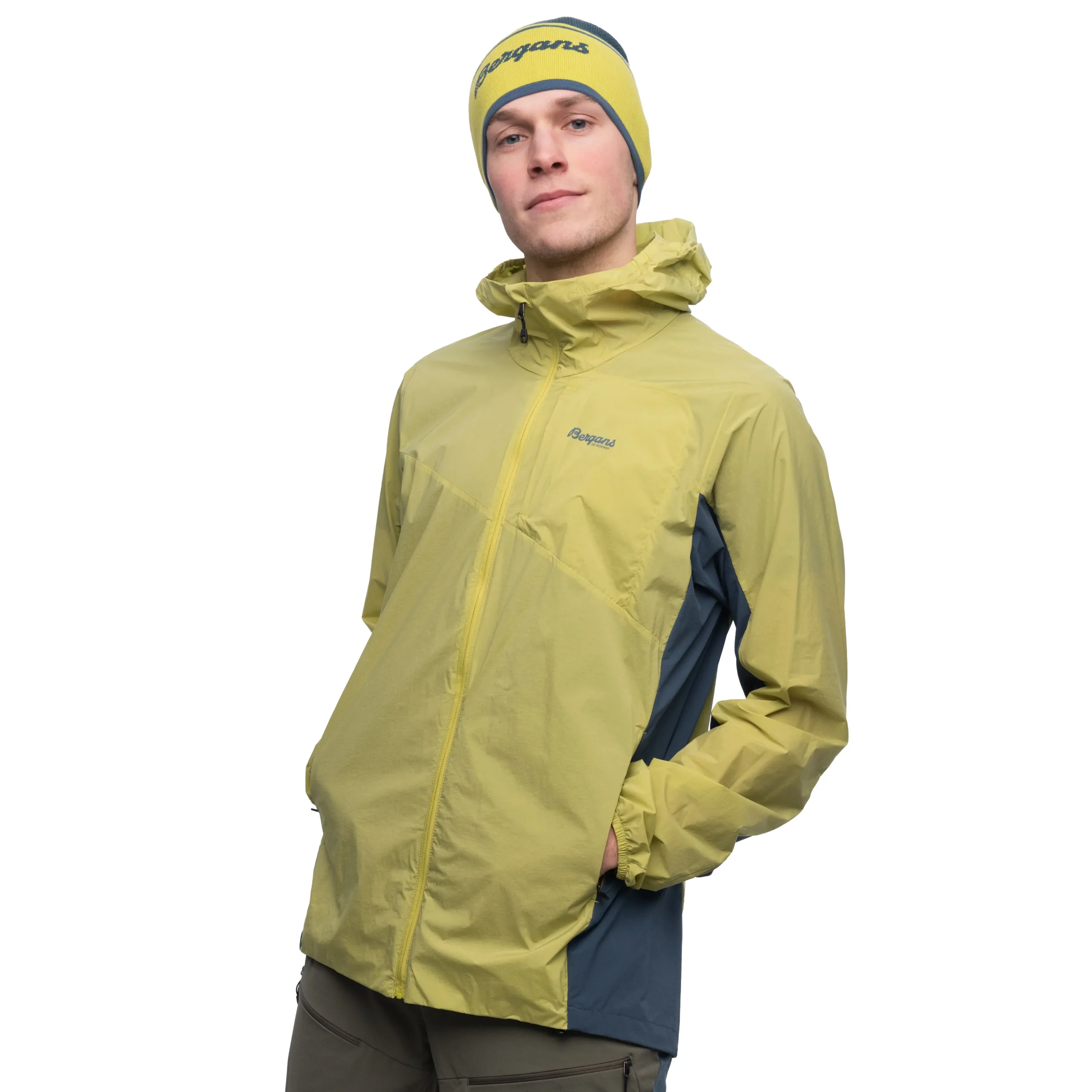 Best Sale Bergans Rabot Lt Windbreaker Jacket - Green Oasis / Orion Blue