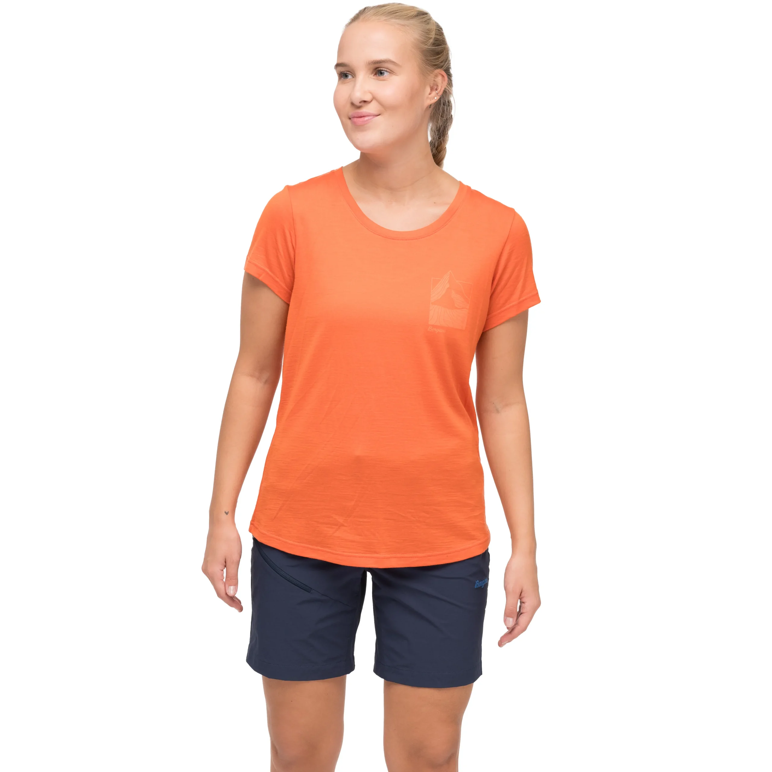 Cheap Bergans Rabot Mount Wool Tee Women - Alert Orange
