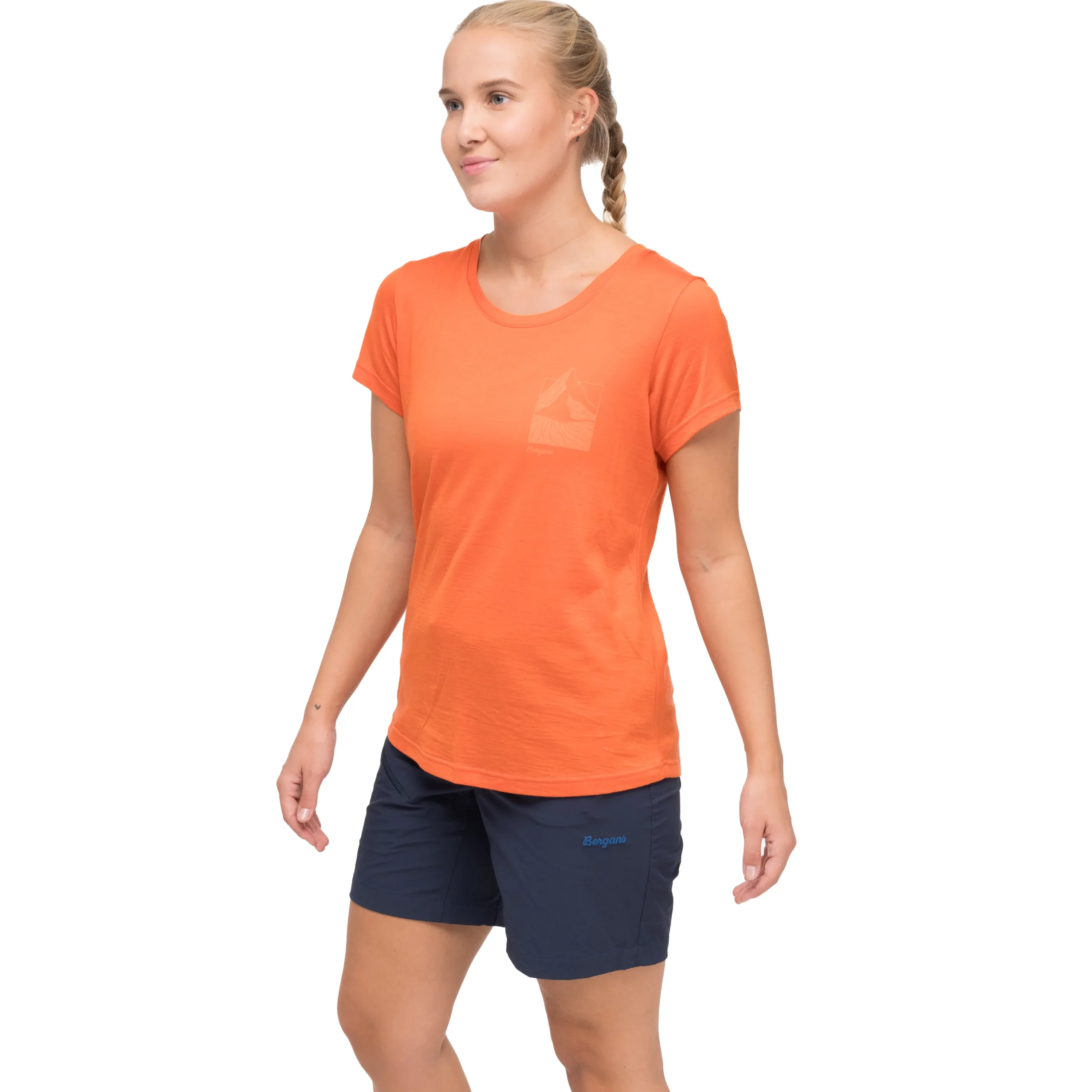 Cheap Bergans Rabot Mount Wool Tee Women - Alert Orange