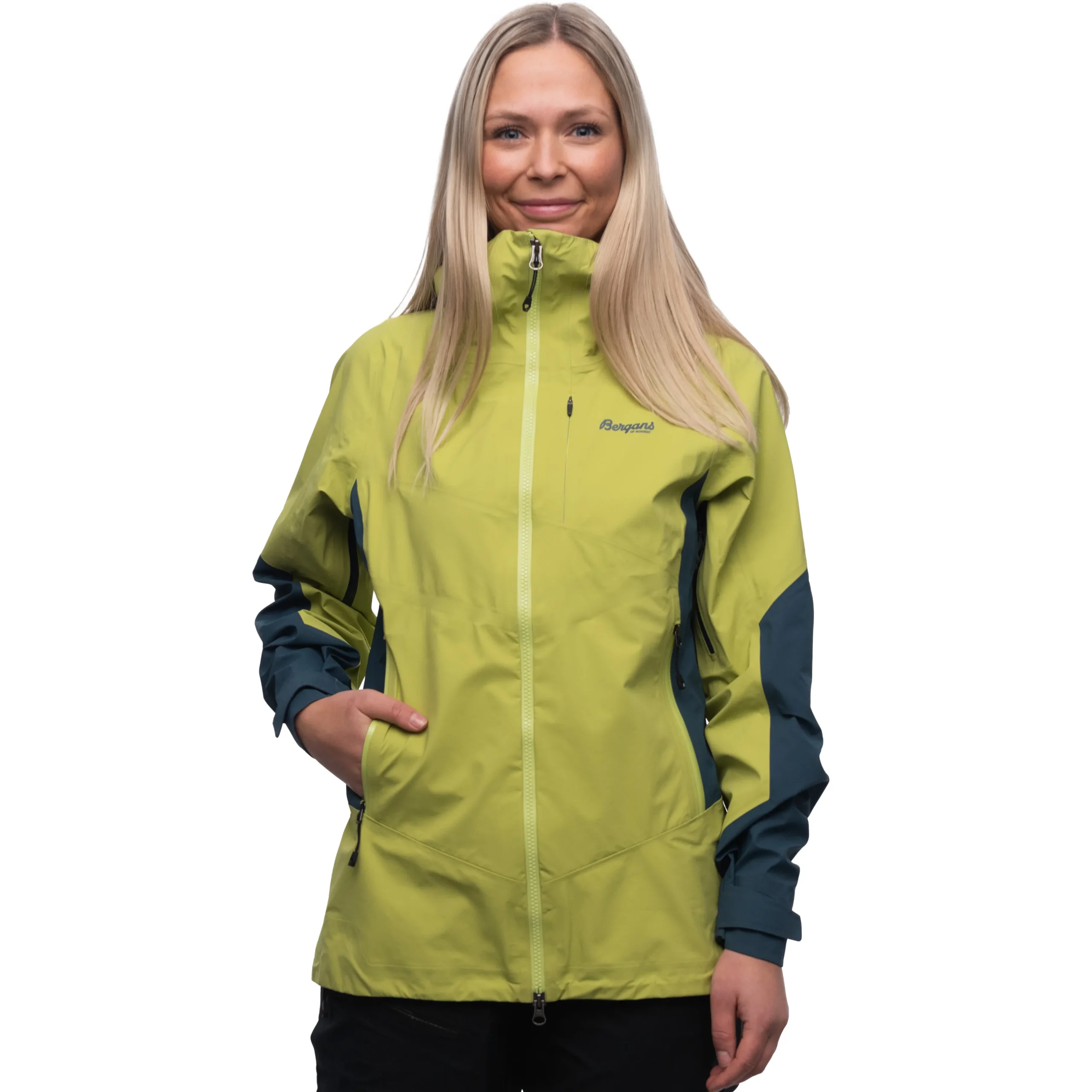 Sale Bergans Rabot V2 3L W Jacket - Green Oasis / Orion Blue