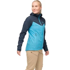 Cheap Bergans Rabot Windbreaker Jacket Women - Aqua Lagoon / Navy Blue