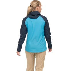 Cheap Bergans Rabot Windbreaker Jacket Women - Aqua Lagoon / Navy Blue
