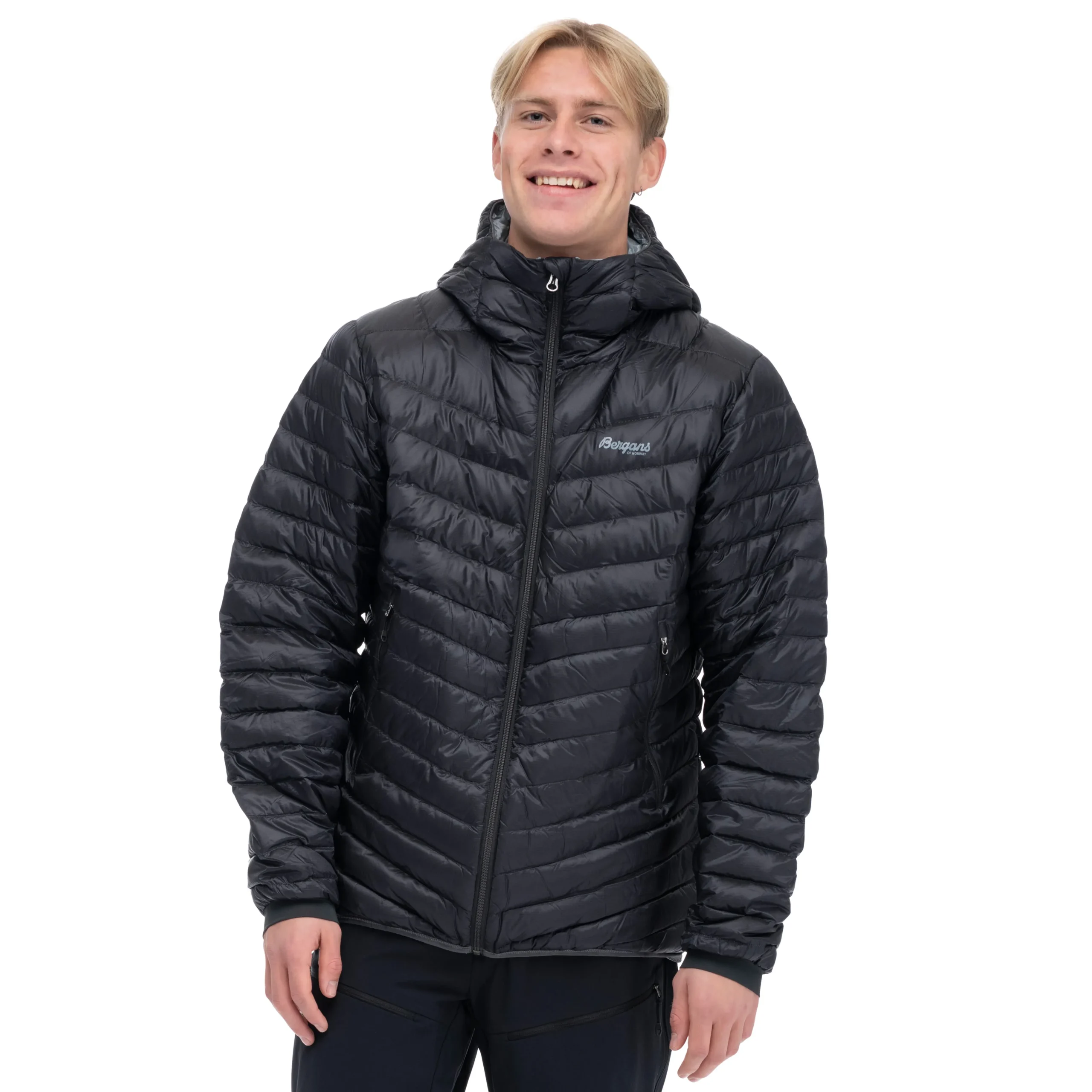 Best Sale Bergans Senja Down Light Jacket W/Hood - Dark Shadow Grey / Husky Blue