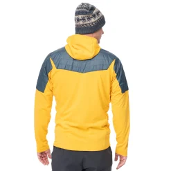 New Bergans Senja Midlayer Hood Jacket - Light Golden Yellow / Orion Blue
