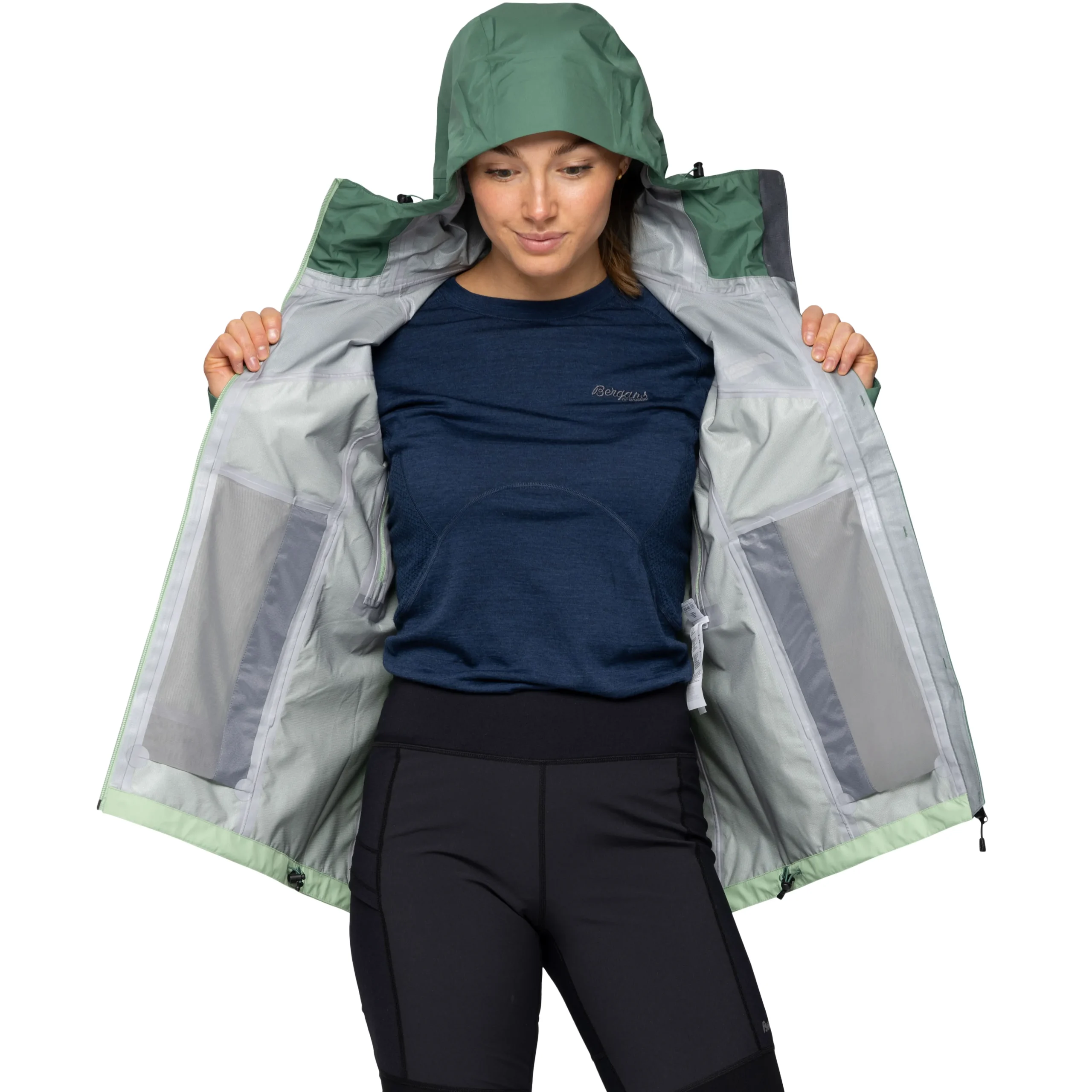 Flash Sale Bergans Skar Light 3L Shell Jacket Women - Light Jade Green / Dark Jade Green