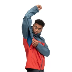 Store Bergans Skar Light 3L Shell Jacket Men - Dark Brick / Orion Blue