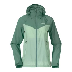Store Bergans Skar Light Windbreaker Jacket Women - Light Jade Green / Dark Jade Green