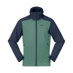Online Bergans Skar Light Windbreaker Jacket Men - Dark Jade Green / Navy Blue