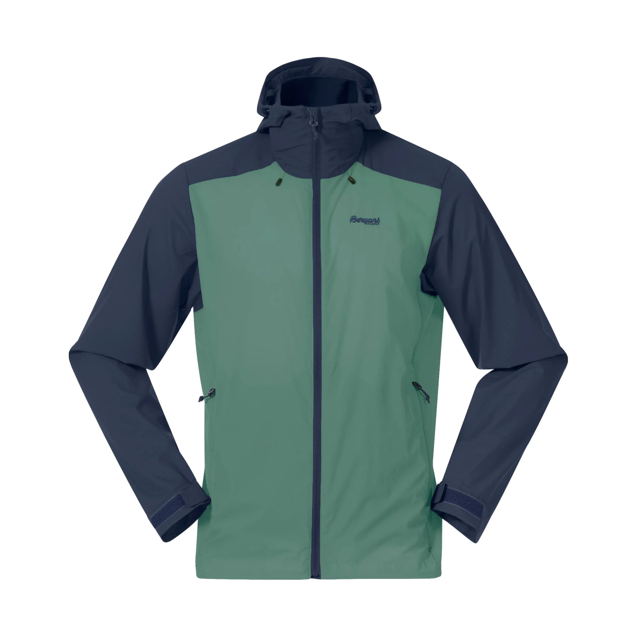 Online Bergans Skar Light Windbreaker Jacket Men - Dark Jade Green / Navy Blue