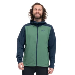 Online Bergans Skar Light Windbreaker Jacket Men - Dark Jade Green / Navy Blue