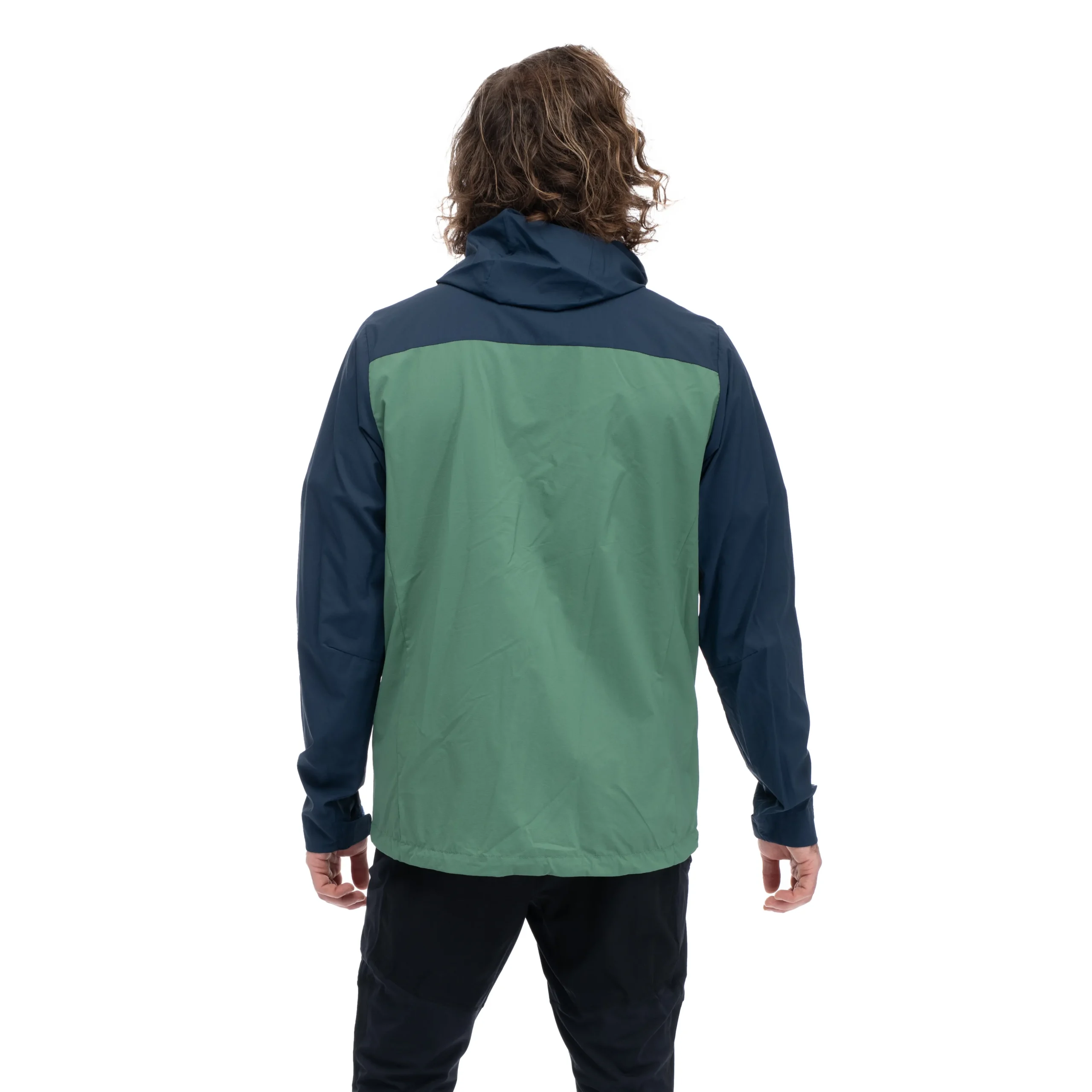 Online Bergans Skar Light Windbreaker Jacket Men - Dark Jade Green / Navy Blue