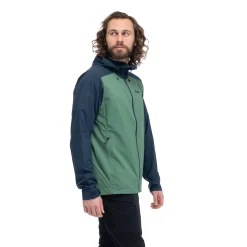 Online Bergans Skar Light Windbreaker Jacket Men - Dark Jade Green / Navy Blue