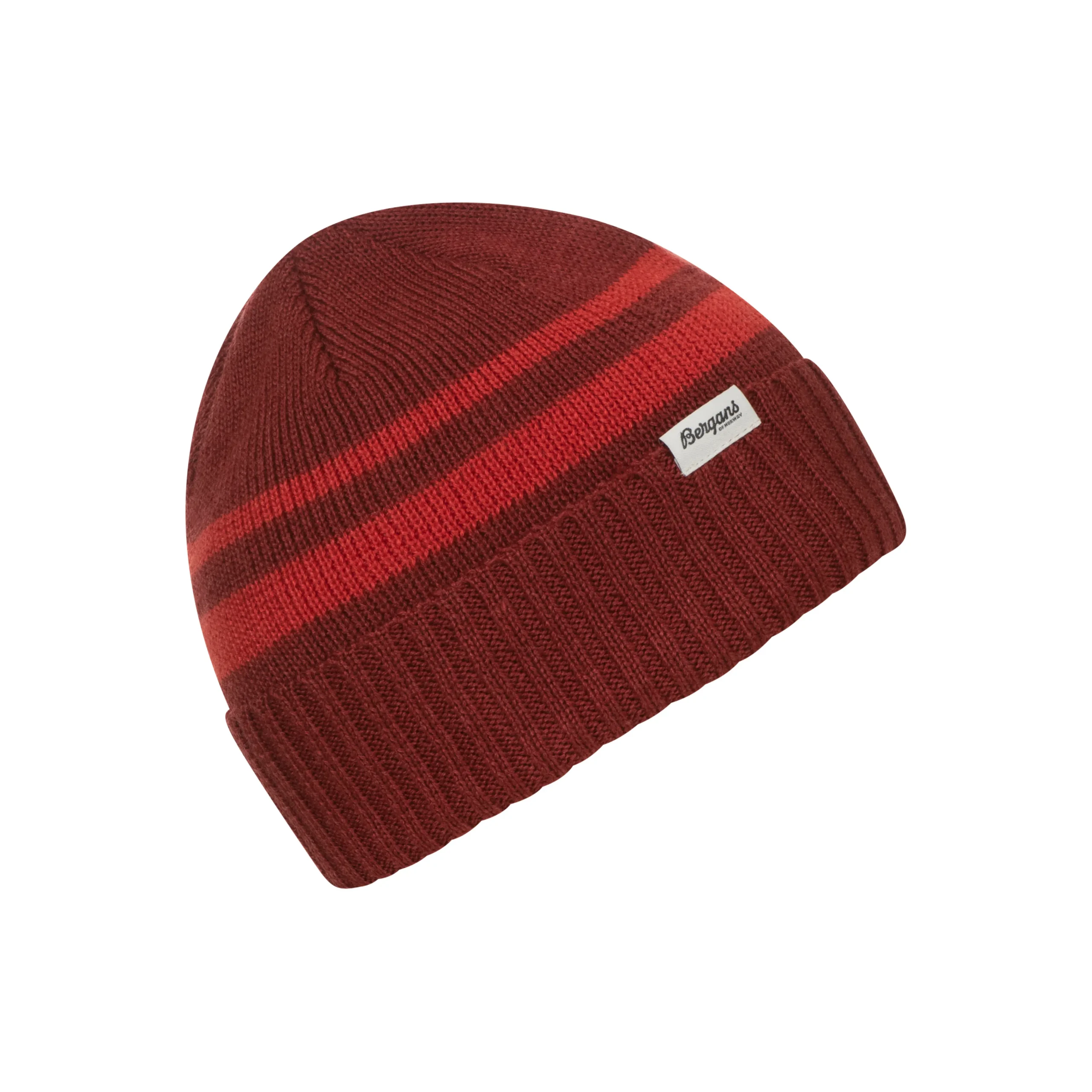 Discount Bergans Striped V2 Beanie - Chianti Red