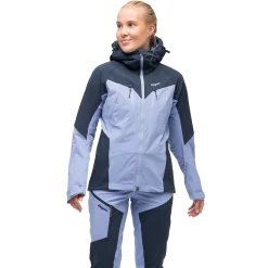 Online Bergans Tind Softshell Jacket Women - Blueberry Milk / Navy Blue