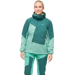 Best Sale Bergans Tind Windbreaker Anorak Women - Light Malachite Green / Malachite Green