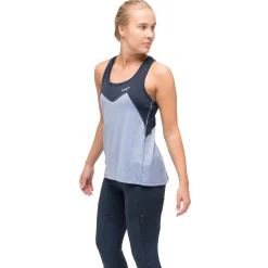 Cheap Bergans Tind Wool Top Women - Blueberry Milk / Navy Blue