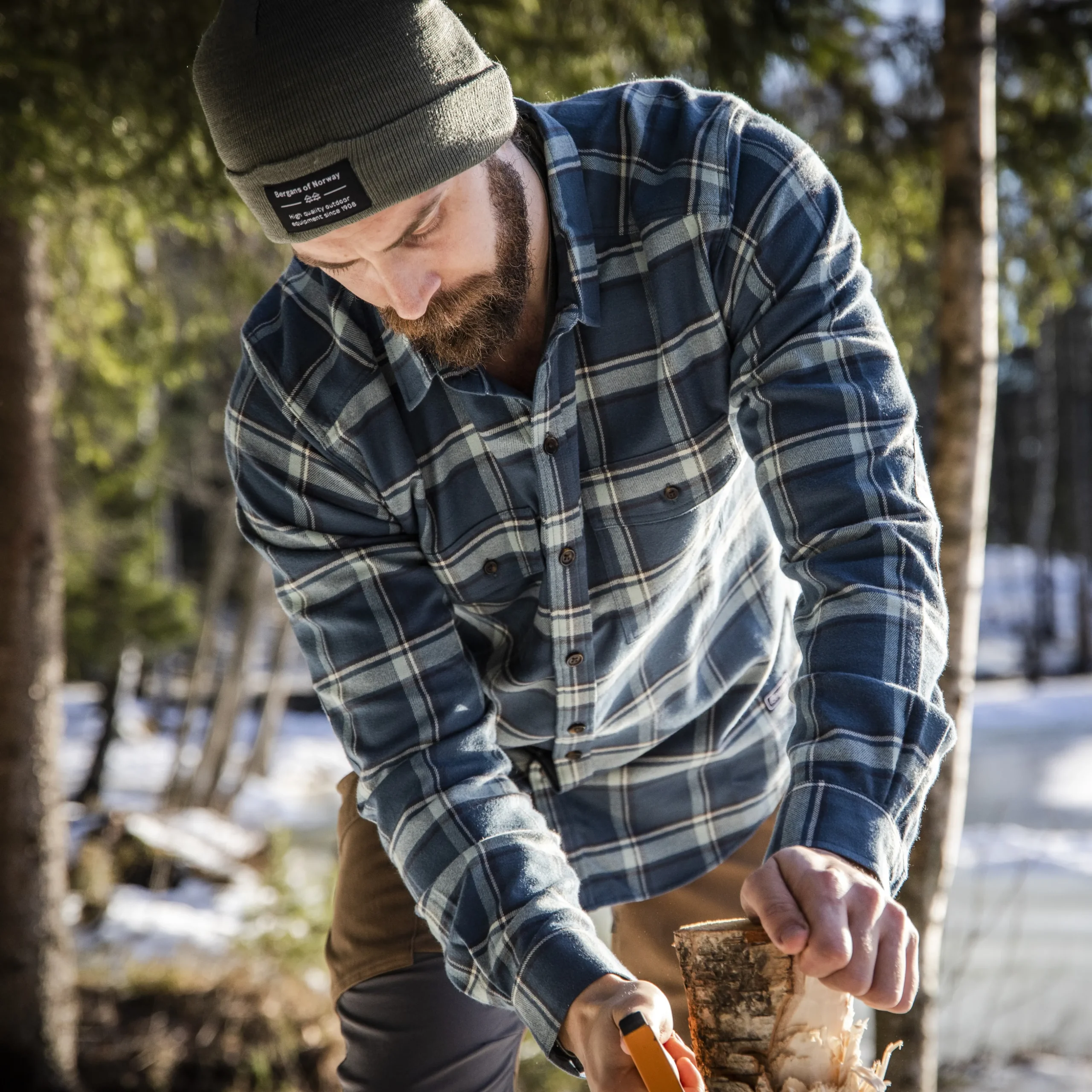 Shop Bergans Tovdal Shirt - Orion Blue / Misty Forest Check