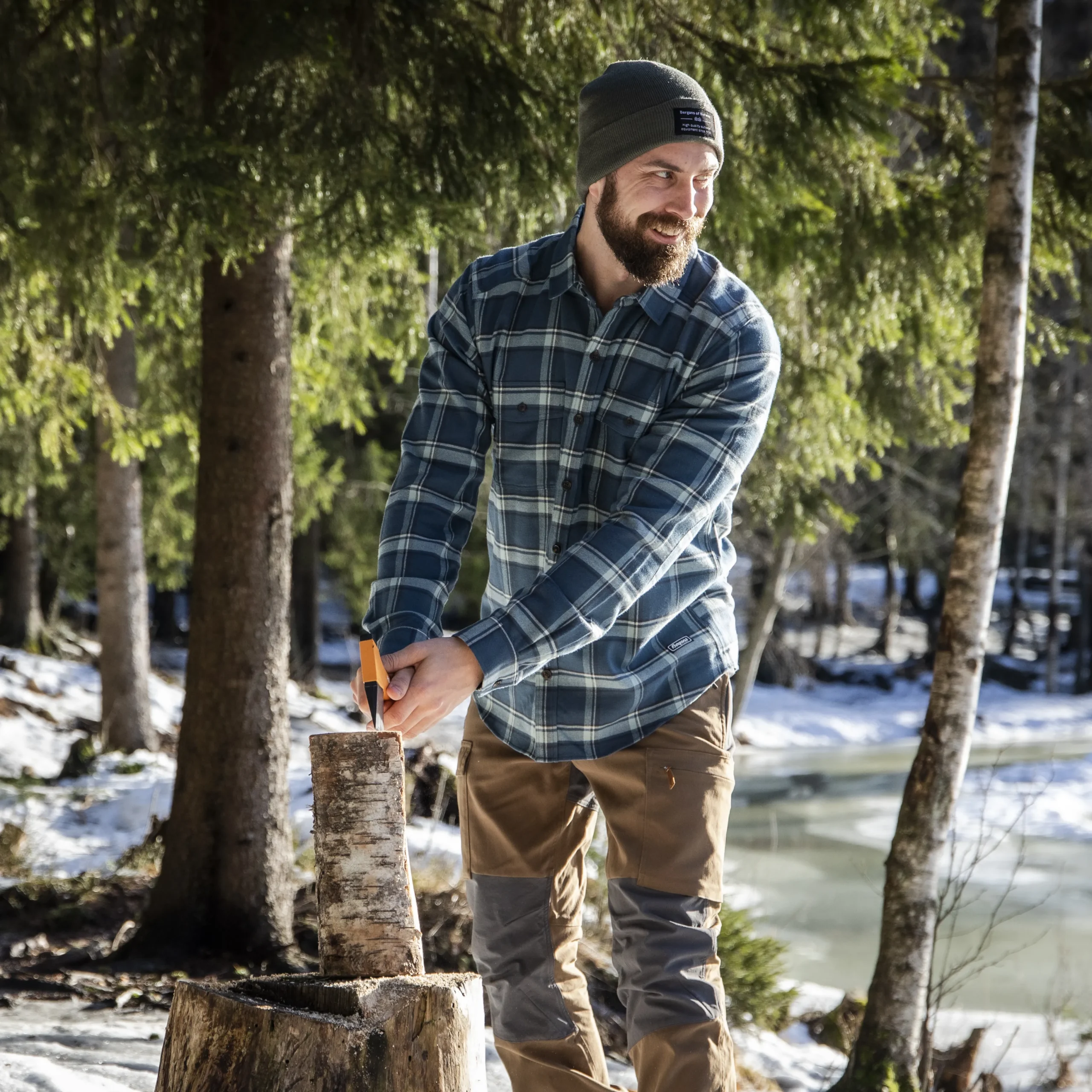 Shop Bergans Tovdal Shirt - Orion Blue / Misty Forest Check