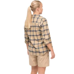 Discount Bergans Tovdal W Shirt - Warm Sand / Navy Blue Check