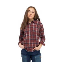 Store Bergans Tovdal W Shirt - Amarone Red / Dark Shadow Grey Check