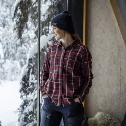 Store Bergans Tovdal W Shirt - Amarone Red / Dark Shadow Grey Check