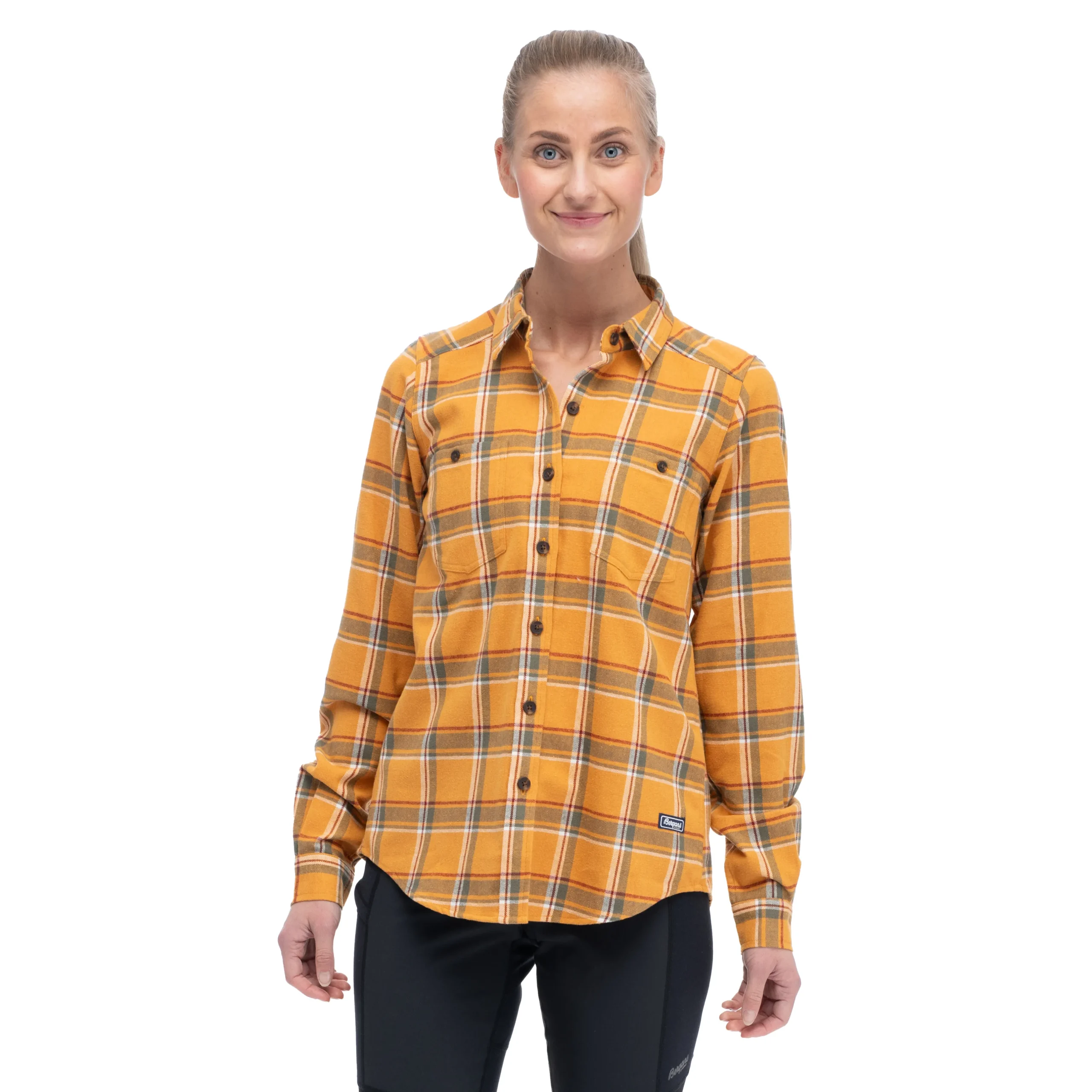 Fashion Bergans Tovdal W Shirt - Golden Field / Green Mud Check
