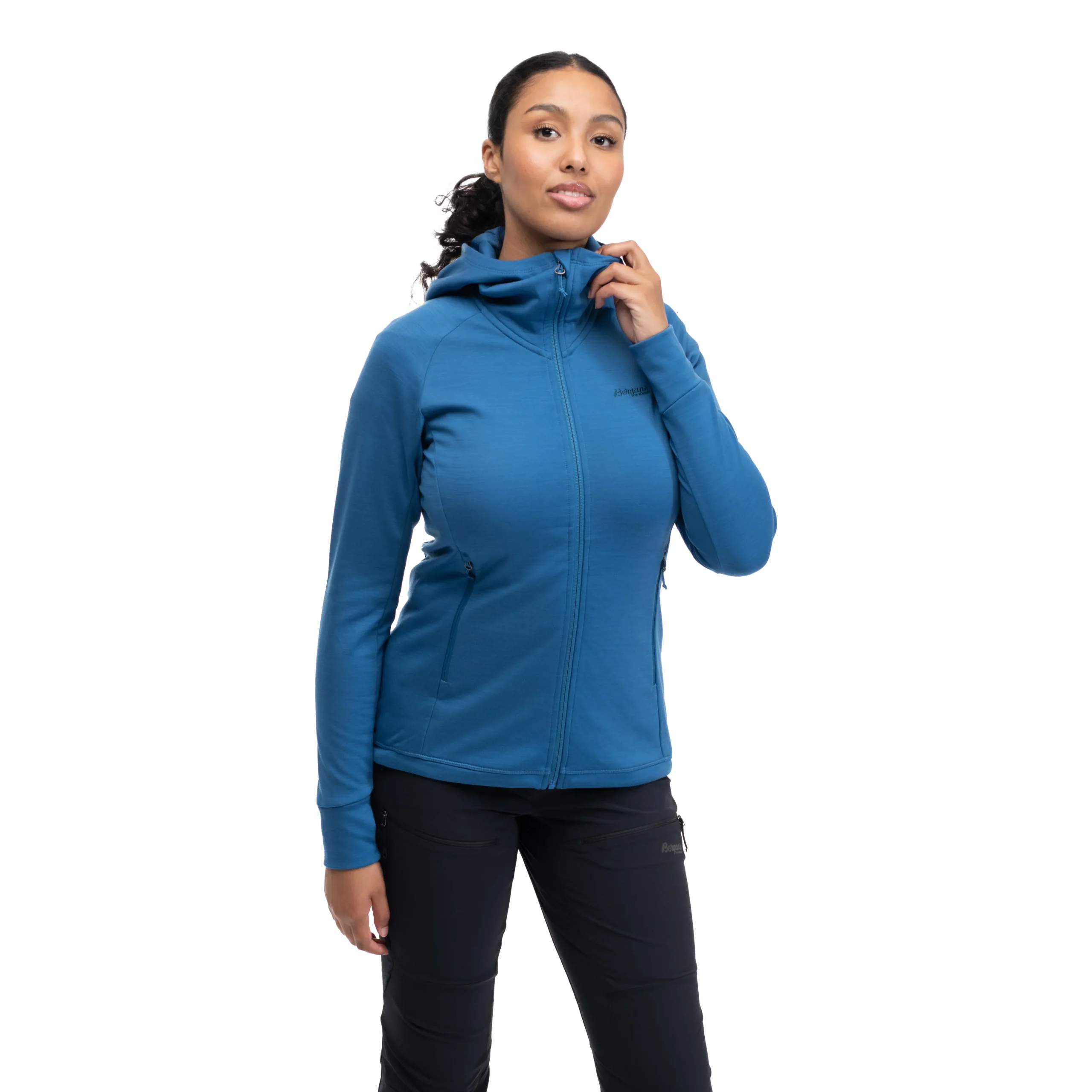 Hot Bergans Ulstein Wool Hood W Jacket - North Sea Blue