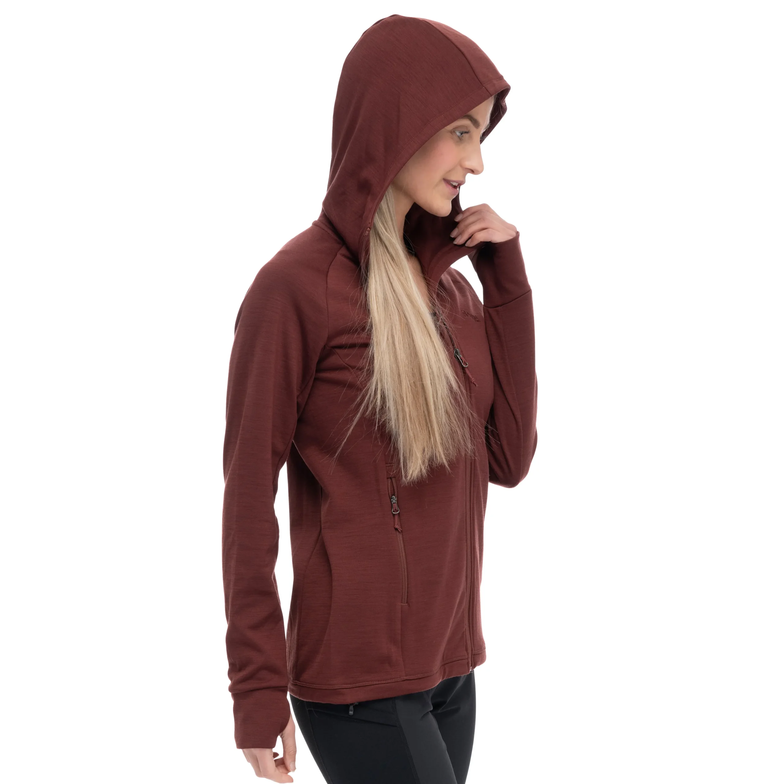 New Bergans Ulstein Wool Hood W Jacket - Amarone Red