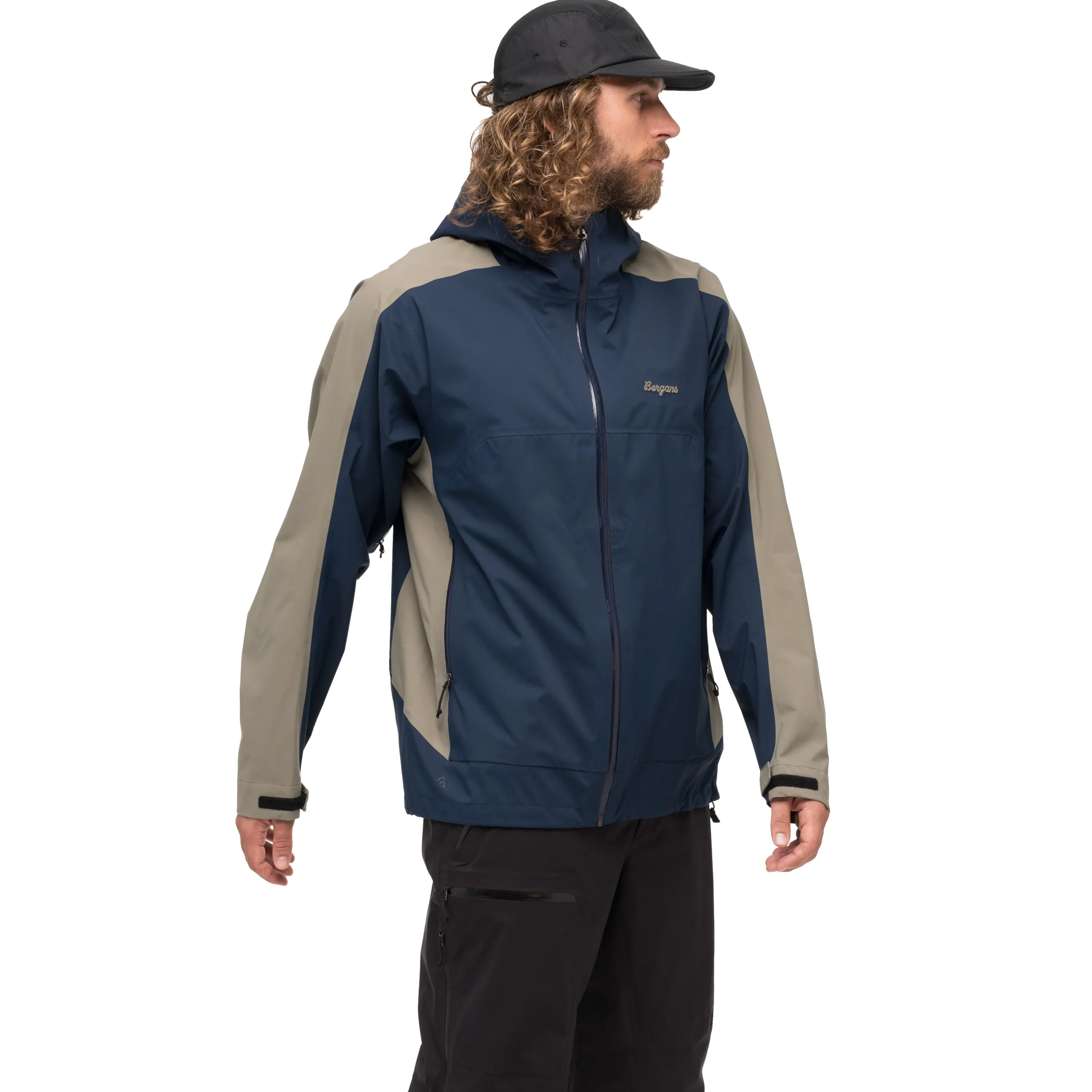 Outlet Bergans Vaagaa Allround 3L Shell Jacket Men - Navy Blue / GreenMud