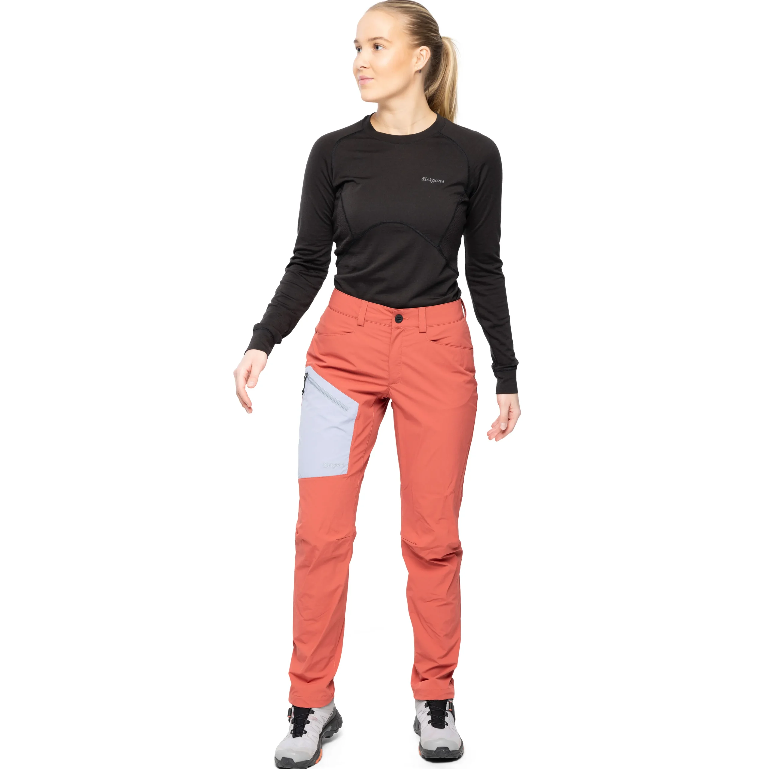 Flash Sale Bergans Vaagaa Light Softshell Pants Women - Rusty Dust / Husky Blue