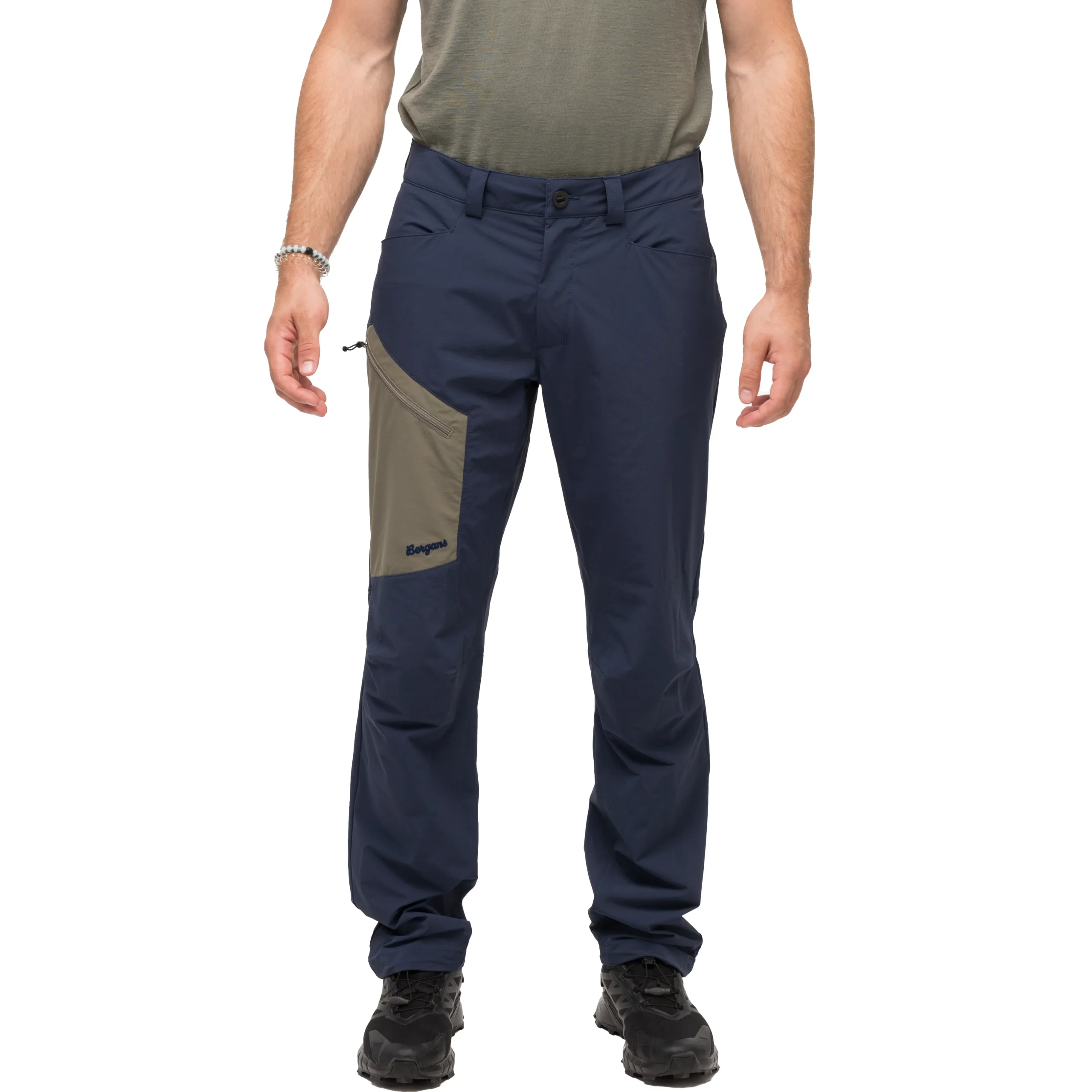 New Bergans Vaagaa Light Softshell Pants Men - Navy Blue / GreenMud