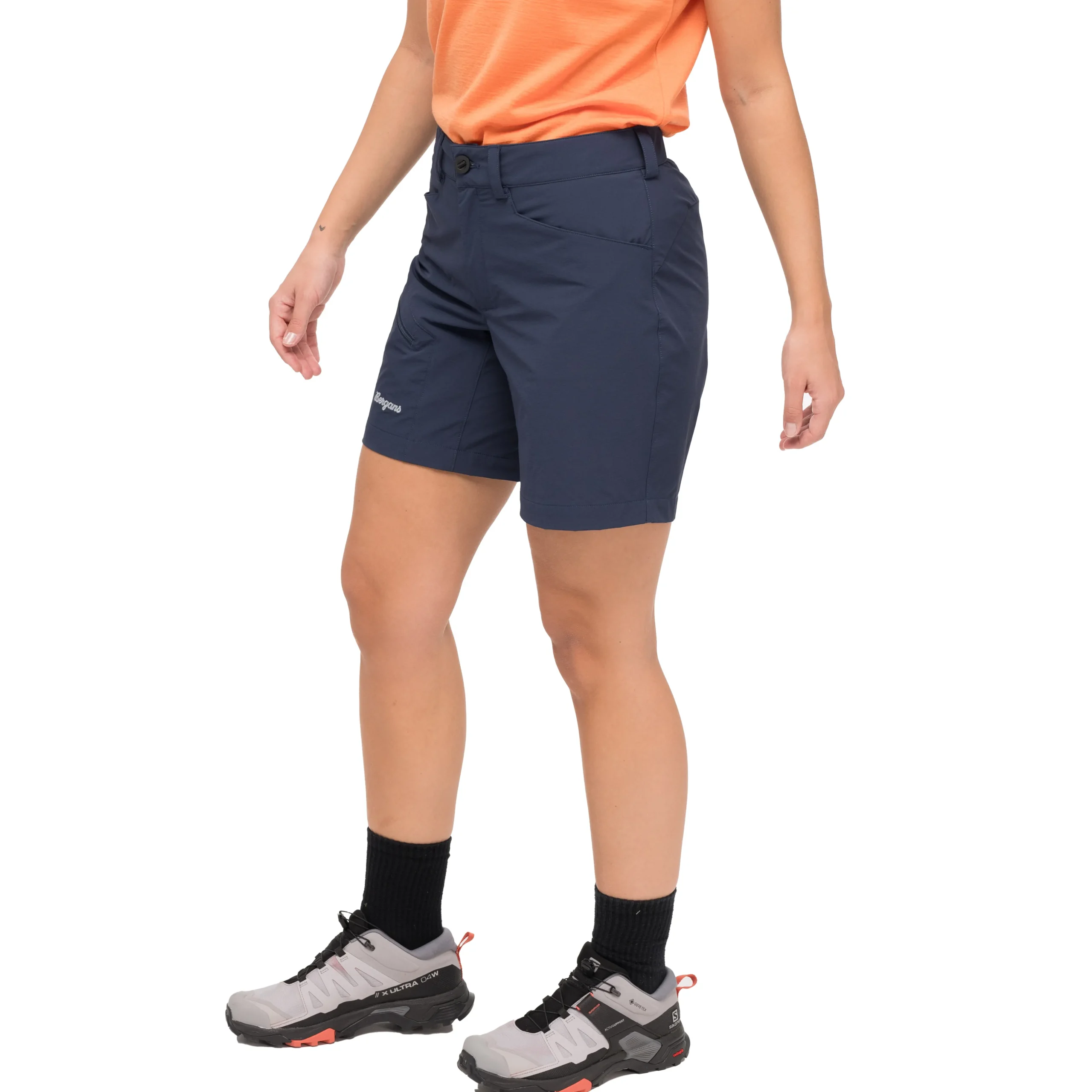Flash Sale Bergans Vaagaa Light Softshell Shorts Women - Navy Blue