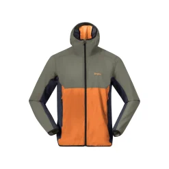 Online Bergans Vaagaa Windbreaker Jacket Men - Faded Orange / Green Mud