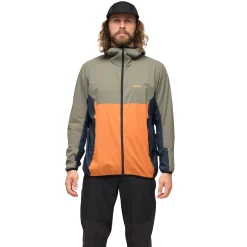 Online Bergans Vaagaa Windbreaker Jacket Men - Faded Orange / Green Mud