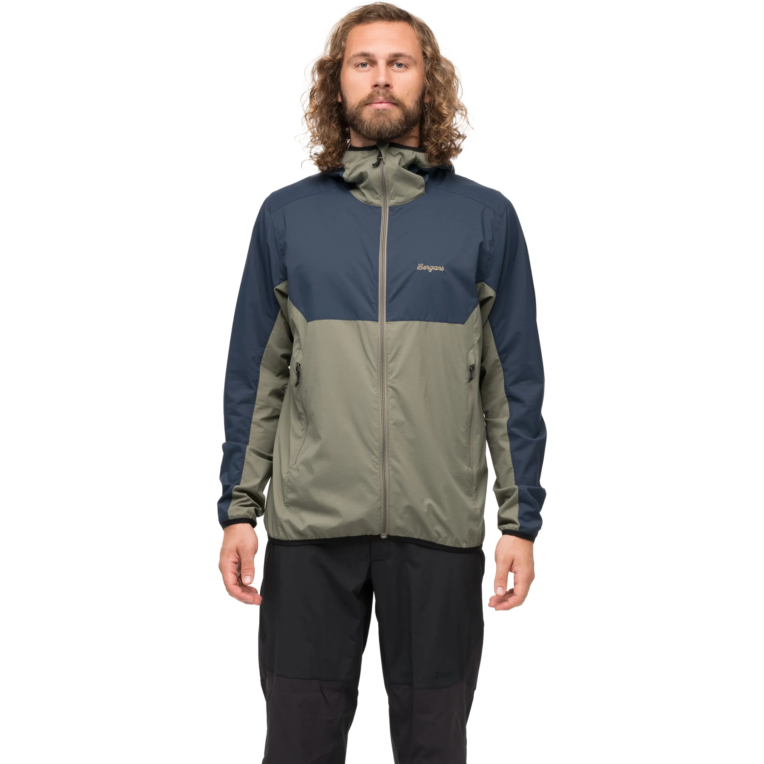 Online Bergans Vaagaa Windbreaker Jacket Men - Green Mud / Navy